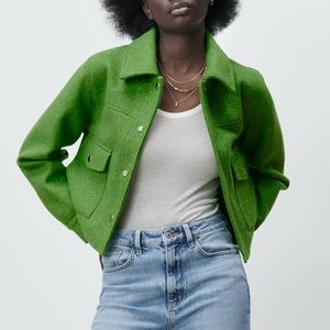 ZARA cropped over shirt.